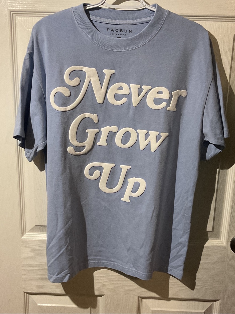 PacSun Men’s Light Blue 'Never Grow Up' Graphic Tee